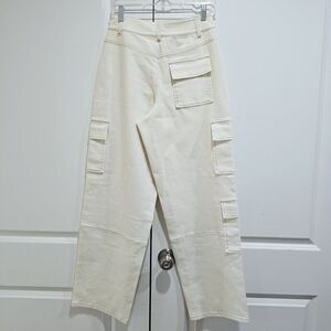Tanya Taylor -Size 4 Women's Remy  7 Pocket Cargo Jeans - Ivory *delabeled* $480